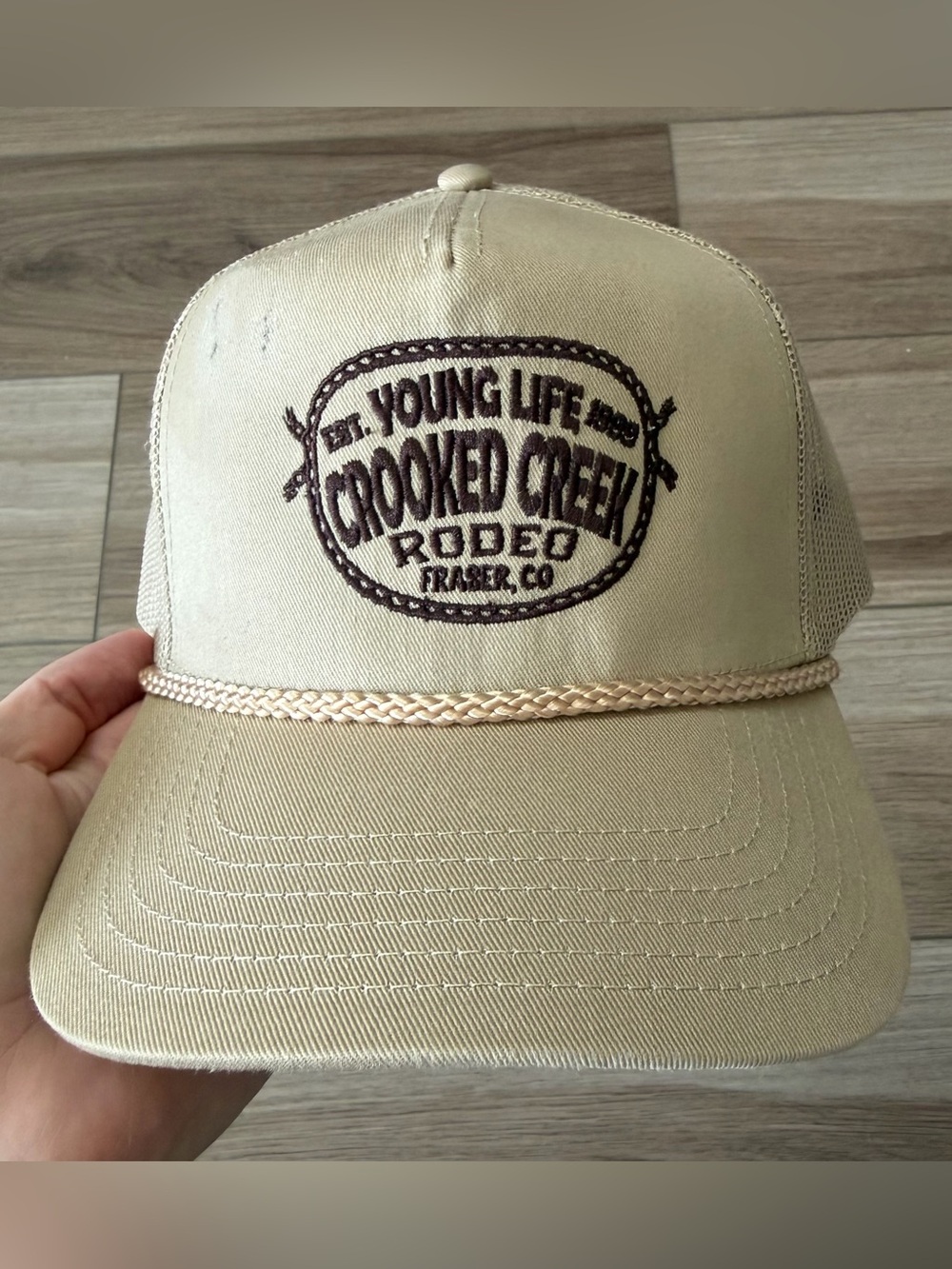 Young Life Crooked Creek Rodeo Colorado Retro Trucker Rope Hat